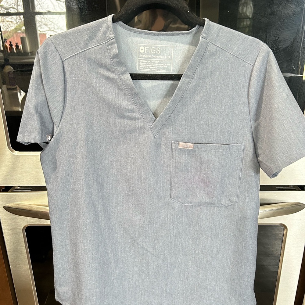 Figs Womens Denim Blue Scrub Set